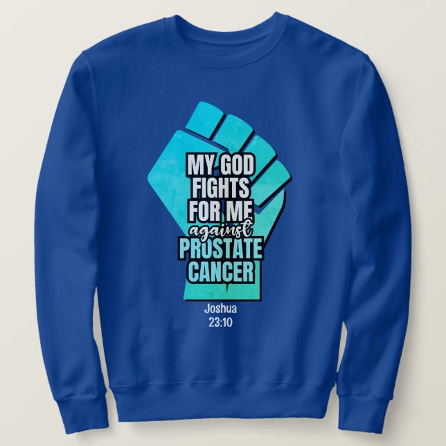 Prostate Cancer MY GOD FIGHTS FOR MIG Christian Lång Ärmad Tröja (Design framsida)