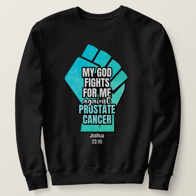 Prostate Cancer MY GOD FIGHTS FOR MIG Christian Lång Ärmad Tröja (Design framsida)