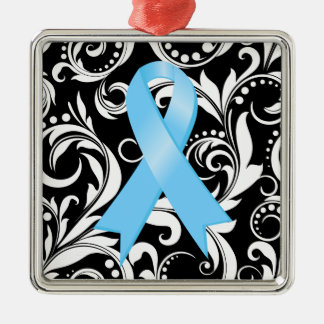 Prostate Cancer Ribbon Deco Noir Julgransprydnad Metall