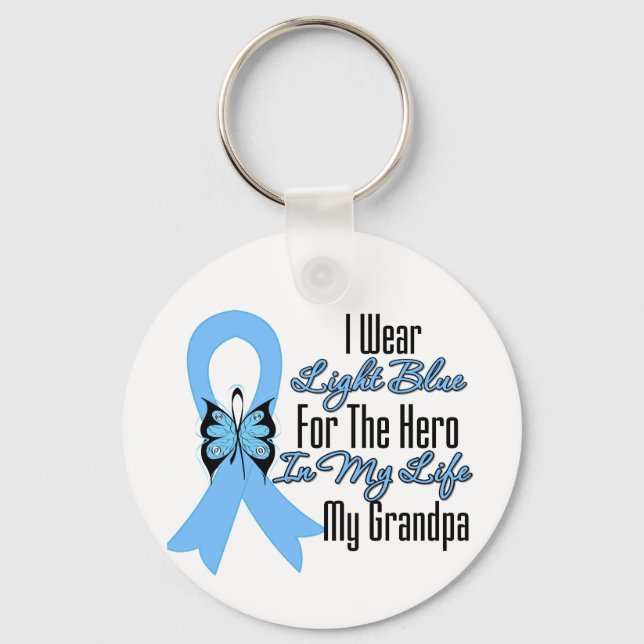 Prostate Cancer Ribbon Hero My Grandpa Nyckelring (Framsida)