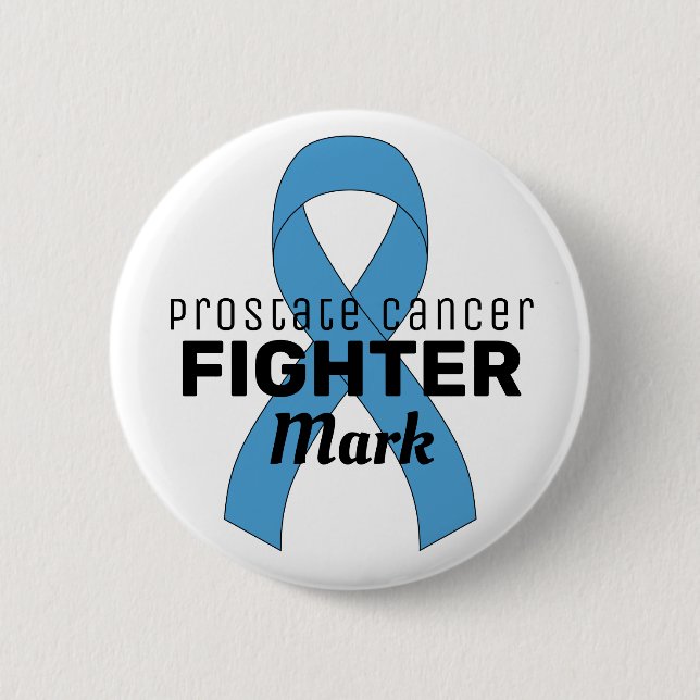 Prostate Cancer Ribbon White-knapp Knapp (Framsida)