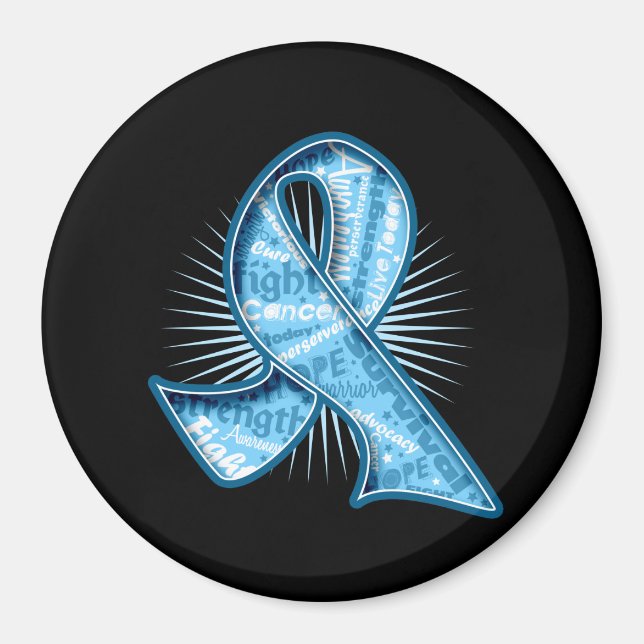 Prostate Cancer Slogan Watermark Ribbon Magnet (Framsidan)