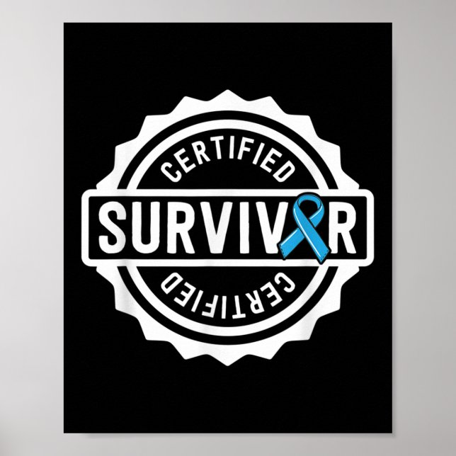 Prostate Cancer Survivor Gift För manar Blue Ribbo Poster (Framsidan)
