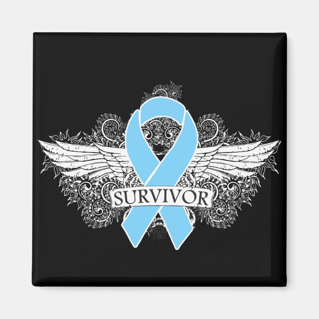 Prostate Cancer Winged SURVIVOR-menyfliksområdet Magnet (Framsidan)
