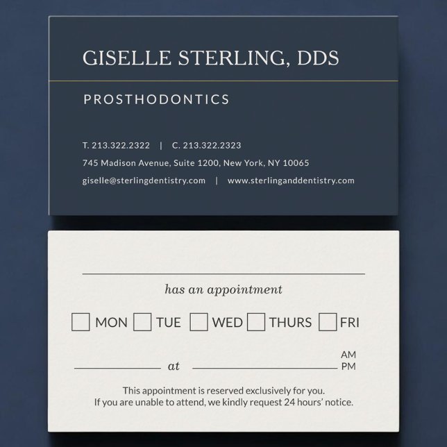 Prosthodontics Office Appointment Reminder Visitkort (Skapare uppladdad)