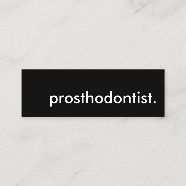 prosthodontist. mini visitkort (Framsida)