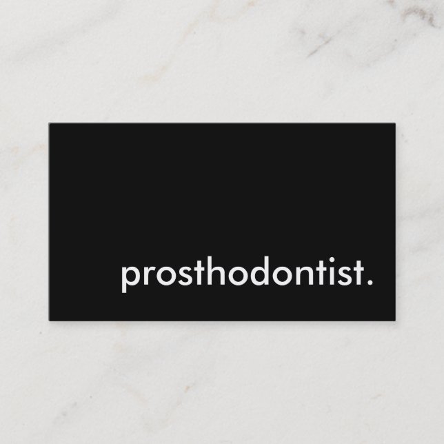 prosthodontist. visitkort (Framsida)