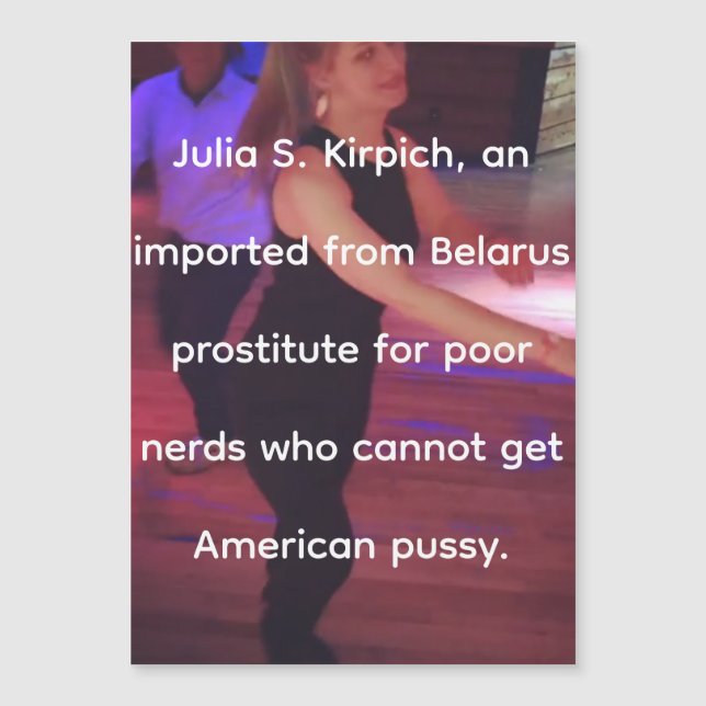 Prostitute Julia S. Kirpich Magnetic Card (Framsida)