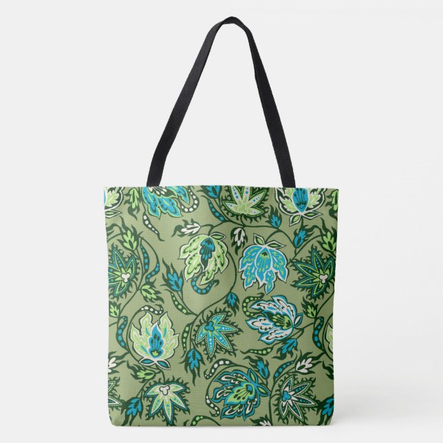 Protea Batik Hawaiian Tropical Blommigt Beach Bag Tygkasse (Framsida)