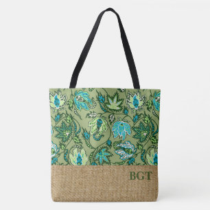 Protea Batik Hawaiian Tropical Monogram Beach Bag Tygkasse