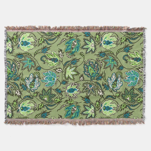 Protea Batik Hawaiian Tropical Throw Blanket Filt (Framsidan)
