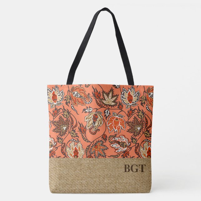 Protea Batik Hawaiian Tropisk Monogram Strandväska Tygkasse (Framsida)