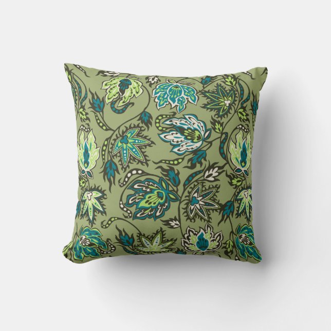 Protea Batik Tropiska Blommor Fyrkantiga Kuddar (Framsida)