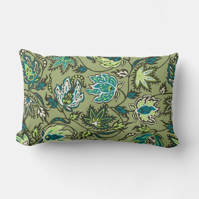 Protea Batik Tropiska Blommor Lumbalpådar Lumbarkudde (Framsida)