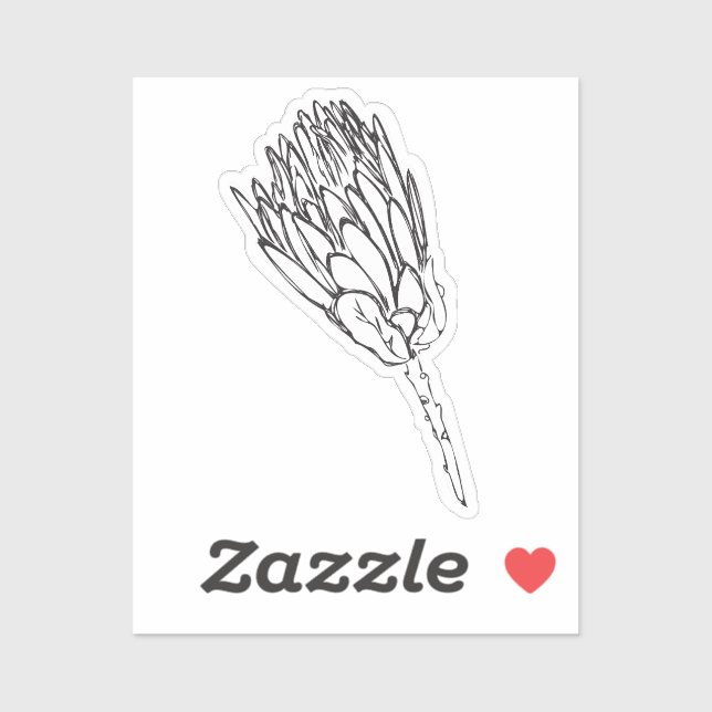 Protea Black & White Anpassningsbar Klipp ut dekal (Ark)