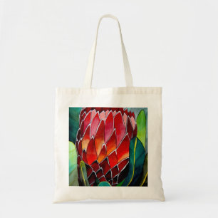 Protea blomma akvarell original konst målning tygkasse