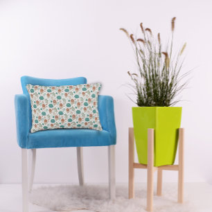 Protea Blomma Öken Blommig beige Mönster Prydnadskudde