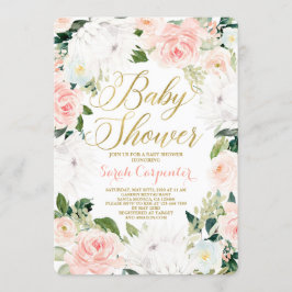 Protea blommigt Baby Shower Girl-inbjudan Inbjudningar