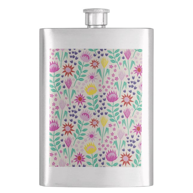 Protea Blommigt Block Print Millefleur ljus Fickplunta (Framsidan)