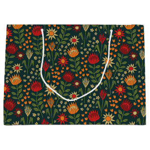 Protea Blommigt Block Print Millefleur-mörkar