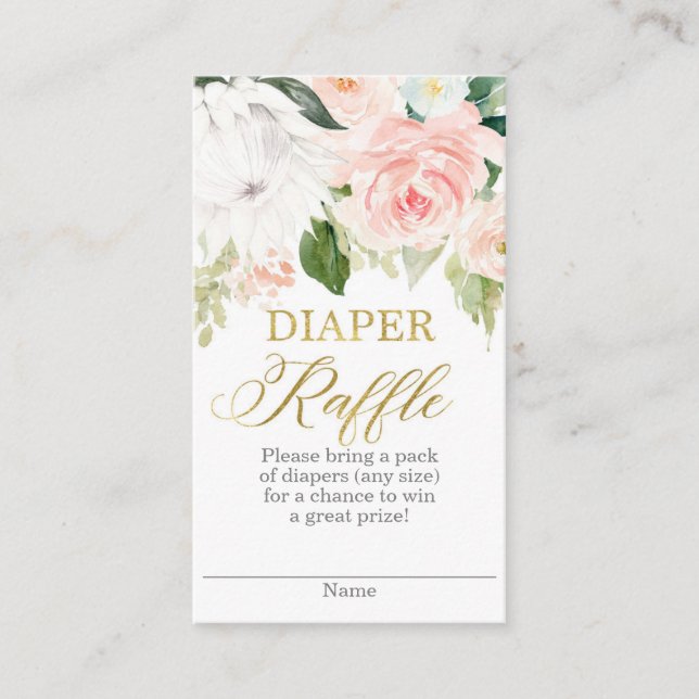 Protea blommigt Diaper Raffle Tilläggskort (Framsida)
