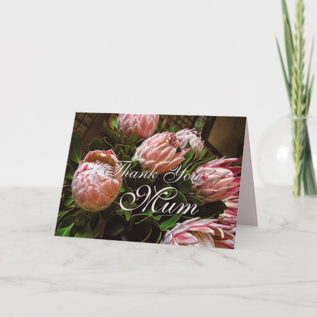 Protea-blomsterkortet tack (Framsida)