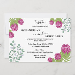 Protea Blomsterträdgård Bröllop Inbjudningar
