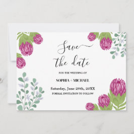Protea Blomsterträdgård Spara Date Bröllop Inbjudningar