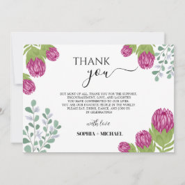 Protea Blomsterträdgård Tack Bröllop Inbjudningar