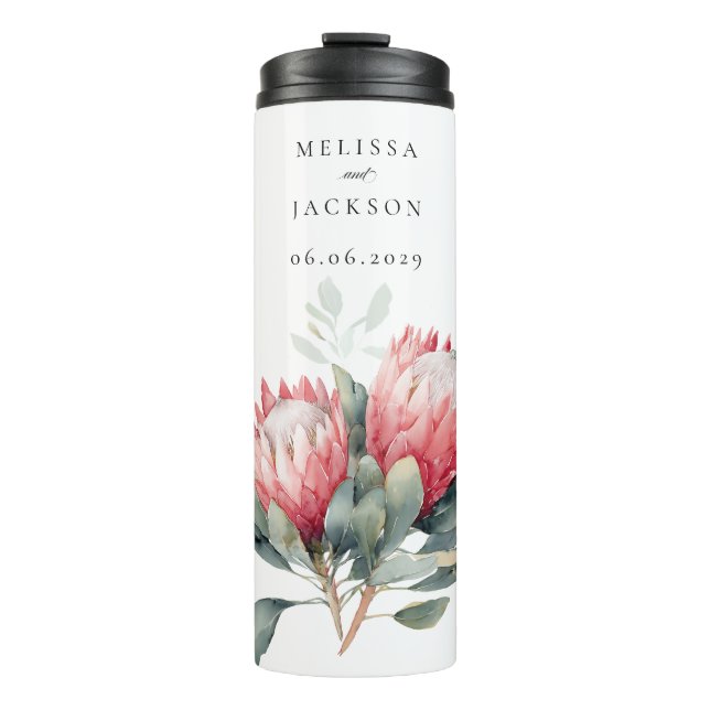 Protea Blush Watercolor Flowers Wedding (Framsida)