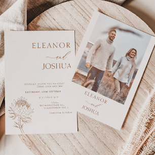 Protea Bohemian Wedding-inbjudan till minimalistis Inbjudningar
