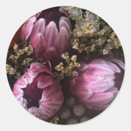 Protea Bouquet Runt Klistermärke