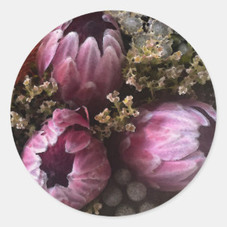 Protea Bouquet Runt Klistermärke