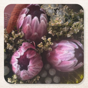 Protea Bouquet Underläggs Underlägg Papper Kvadrat