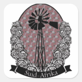 Protea en Windpomp Fyrkantigt Klistermärke