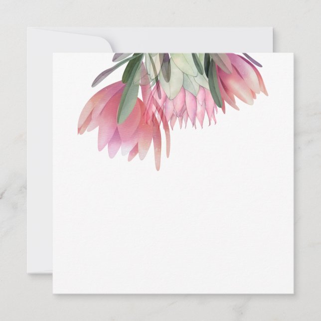 Protea flower invitation tack kort (Framsida)