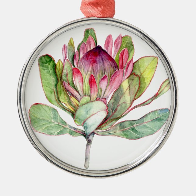 Protea Flower Julgransprydnad Metall (Framsidan)