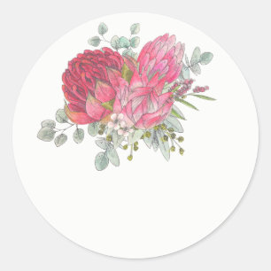 Protea Flower Wedding Favor Stickers Runt Klistermärke