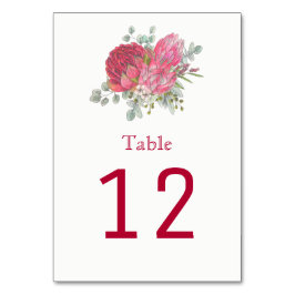 Protea Flowers Bordsnummer Cards