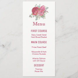 Protea Flowers Watercolor Flower Menus Meny