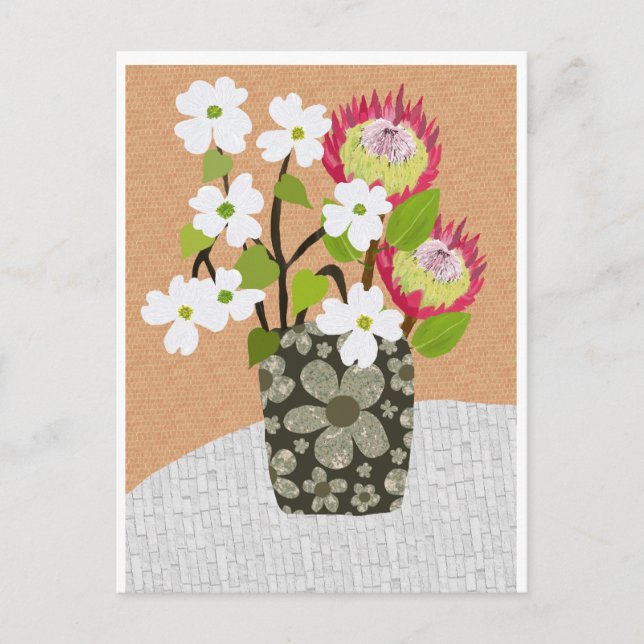 Protea och Dogwood Postcard Vykort (Framsida)