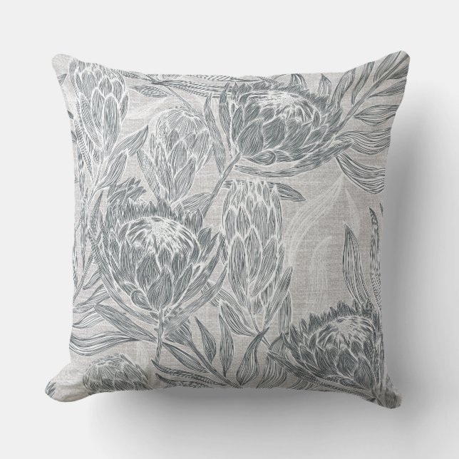 Protea print dekorativ kudde (Framsida)