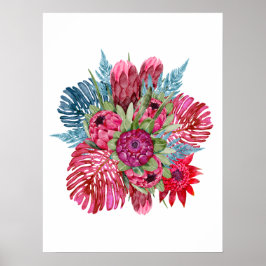 Protea & regnskogsblommor poster