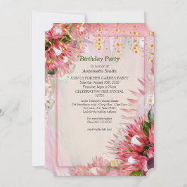 Protea - Strelitzia Flower Birthday Inbjudningar