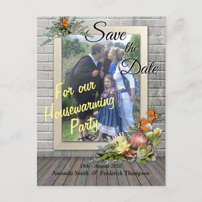 Protea - Strelitzia Flowers Houseuppvärmning Meddelande Vykort (Framsida)