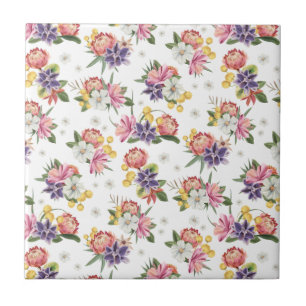 Proteblommans chic (4,25 x 4,25), sömlös mönster kakelplatta
