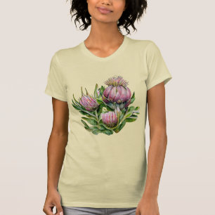 Proteblommor för rosa och Grönt T Shirt