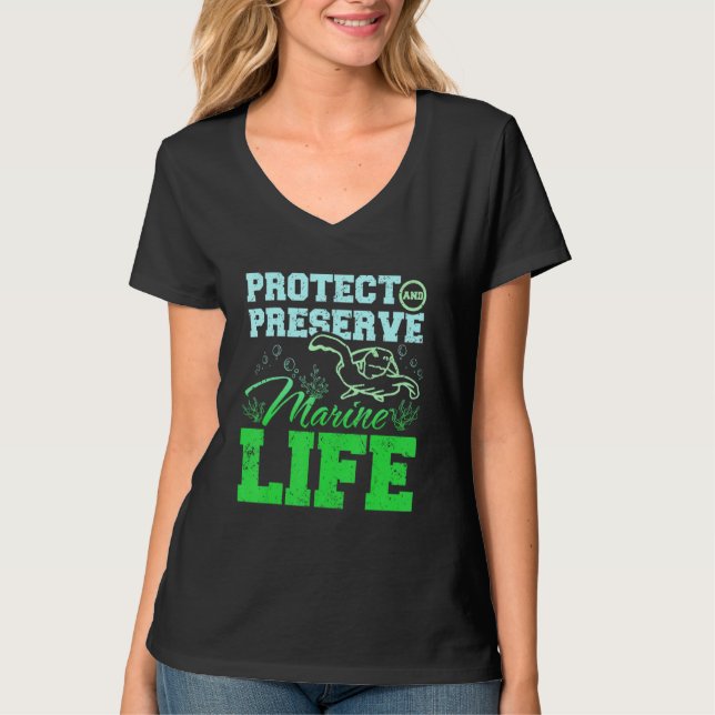 Protect and preserve marine life t shirt (Framsida)