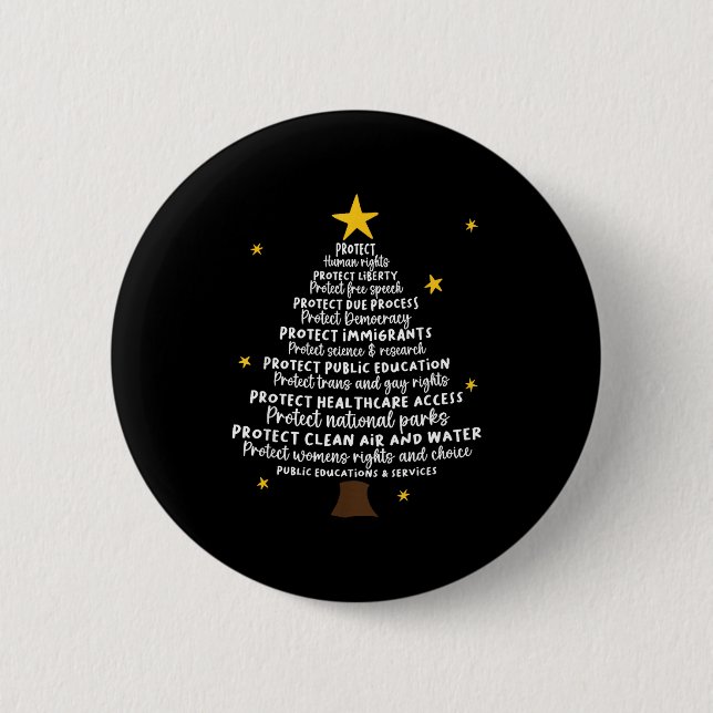 Protect Democracy Christmas Tree Subtle Anti Trump Knapp (Framsida)