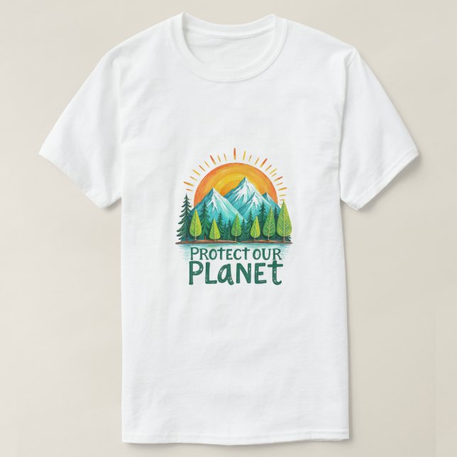 Protect Our Planet Vector Design | Nature Tree Mou T Shirt (Design framsida)